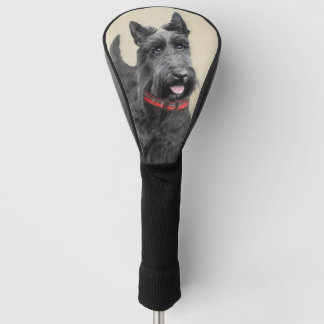 Scottish Terrier Painting - Cute Original Dog Art Golf Head Cover