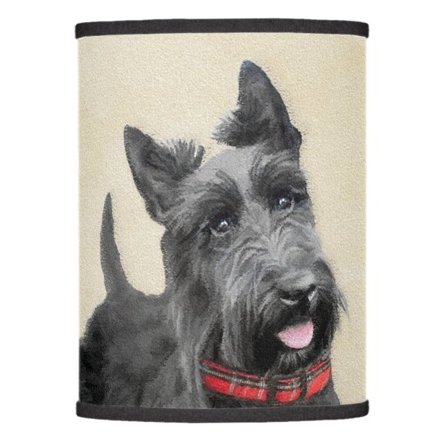 Scottish Terrier Painting - Cute Original Dog Art Lamp Shade (Front)