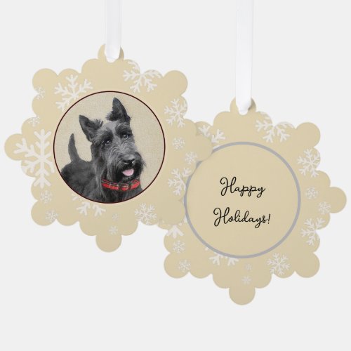 Scottish Terrier Painting _ Cute Original Dog Art Ornament Card
