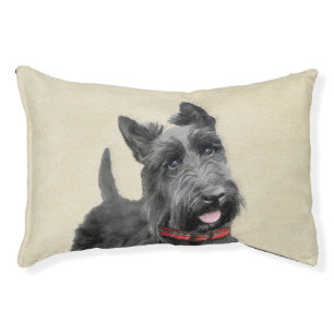 Scottish Terrier Painting - Cute Original Dog Art Pet Bed