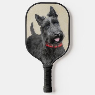 Scottish Terrier Painting - Cute Original Dog Art Pickleball Paddle