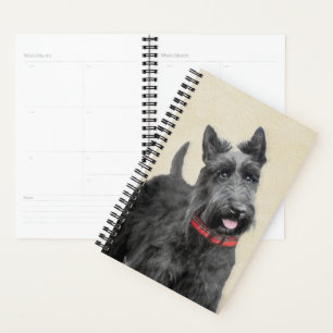 Scottish Terrier Painting - Cute Original Dog Art Planner