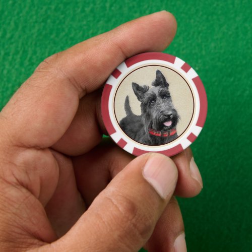 Scottish Terrier Painting _ Cute Original Dog Art Poker Chips