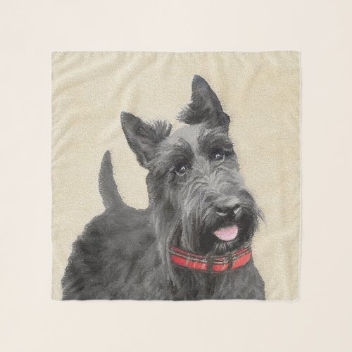 Scottish Terrier Painting _ Cute Original Dog Art Scarf
