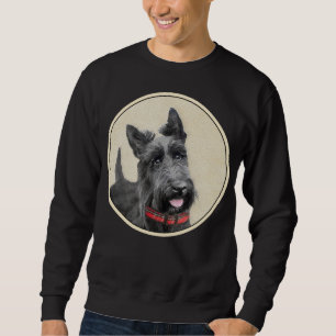 Scottish Terrier Painting - Cute Original Dog Art Sweatshirt