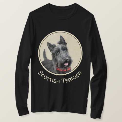 Scottish Terrier Painting _ Cute Original Dog Art T_Shirt