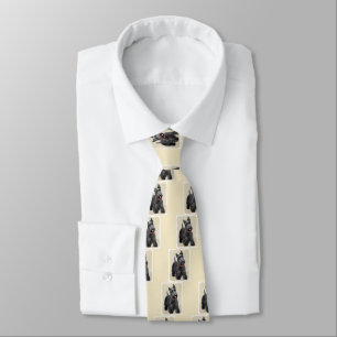 Scottish Terrier Painting - Cute Original Dog Art Tie