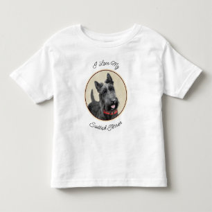 Scottish Terrier Painting - Cute Original Dog Art Toddler T-shirt