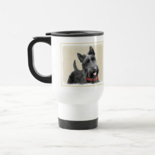 Scottish Terrier Painting - Cute Original Dog Art Travel Mug