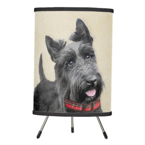 Scottish Terrier Painting _ Cute Original Dog Art Tripod Lamp