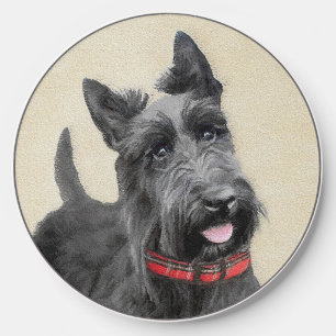 Scottish Terrier Painting - Cute Original Dog Art Wireless Charger