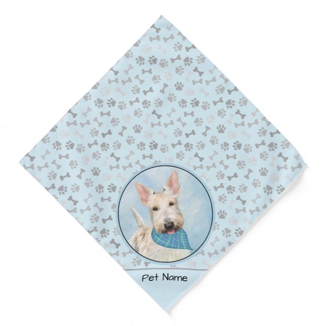Scottish Terrier Painting Wheaten Original Dog Art Bandana (Front)