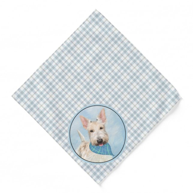 Scottish Terrier Painting Wheaten Original Dog Art Bandana (Front)