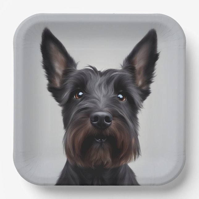 Scottish Terrier Paper Plates (Front)