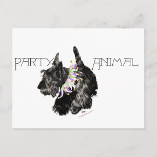 Scottish Terrier Party Animal Invitation Postcard