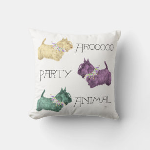 Scottish Terrier Party Animals Throw Pillow