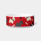 Scottish Terrier Paws and Bones Red