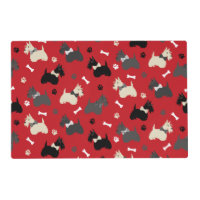 Scottish Terrier Paws and Bones Red