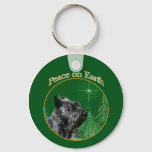 Scottish Terrier Peace Keychain