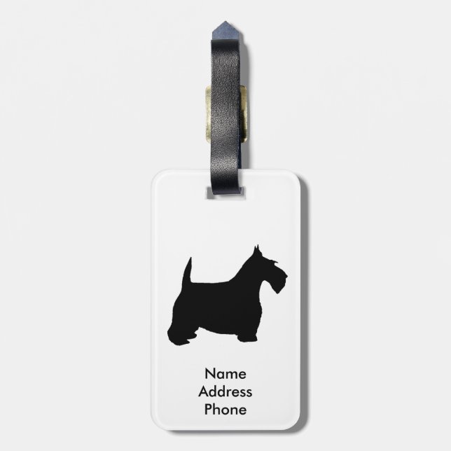 Scottish Terrier Personalize Luggage Tag (Back Vertical)