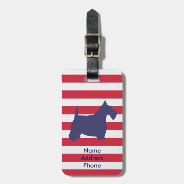 Scottish Terrier Personalize Luggage Tag (Front Vertical)