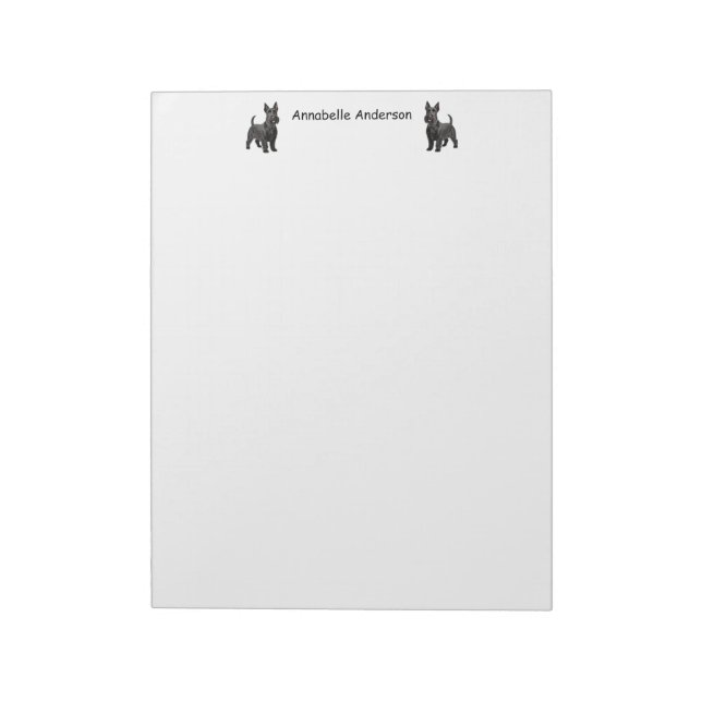 Scottish Terrier Personalize Notepad (Rotated)