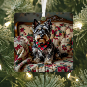 Scottish Terrier Personalized Christmas Metal Ornament