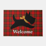 Scottish Terrier Plaid Personalize Doormat