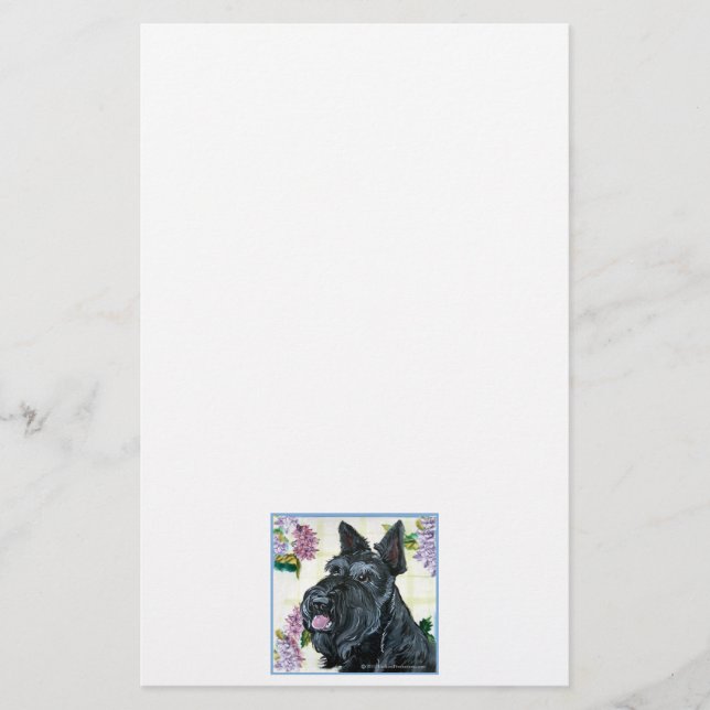 Scottish Terrier Portrait Stationery (Front)