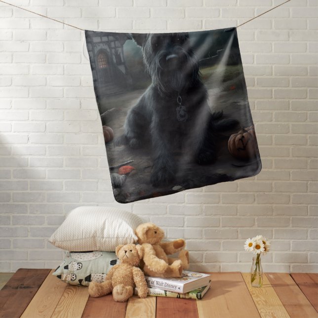 Scottish Terrier Pumpkins Halloween Scary Baby Blanket (In Situ)