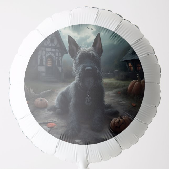 Scottish Terrier Pumpkins Halloween Scary Balloon (Front)