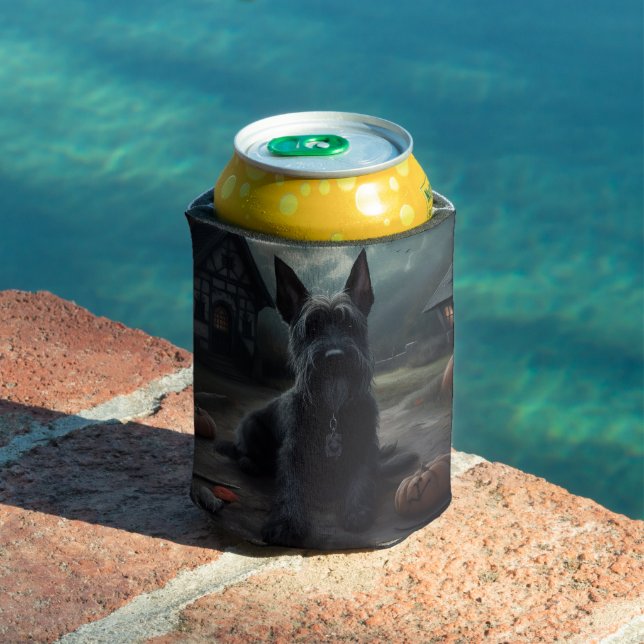 Scottish Terrier Pumpkins Halloween Scary Can Cooler (In Situ Pool)