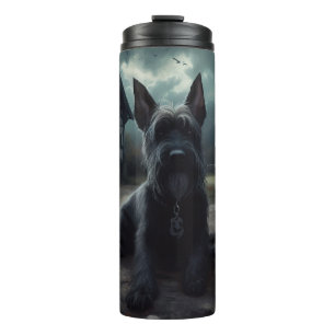 Scottish Terrier Pumpkins Halloween Scary Thermal Tumbler