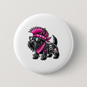 Scottish Terrier Punk Music Button