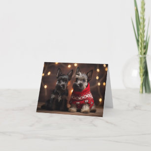 Scottish Terrier Puppies Christmas Card