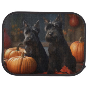 Scottish Terrier Puppy Autumn Delight Pumpkin Car Floor Mat
