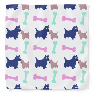 Scottish Terrier Puppy Bones Choose Color Bandana