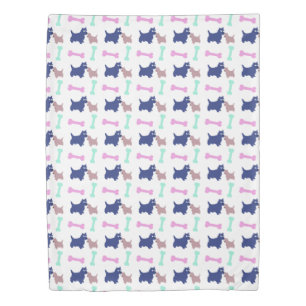 Scottish Terrier Puppy Bones Choose Color Duvet C