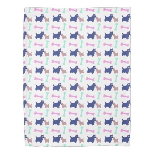 Scottish Terrier Puppy Bones Choose Color Duvet C