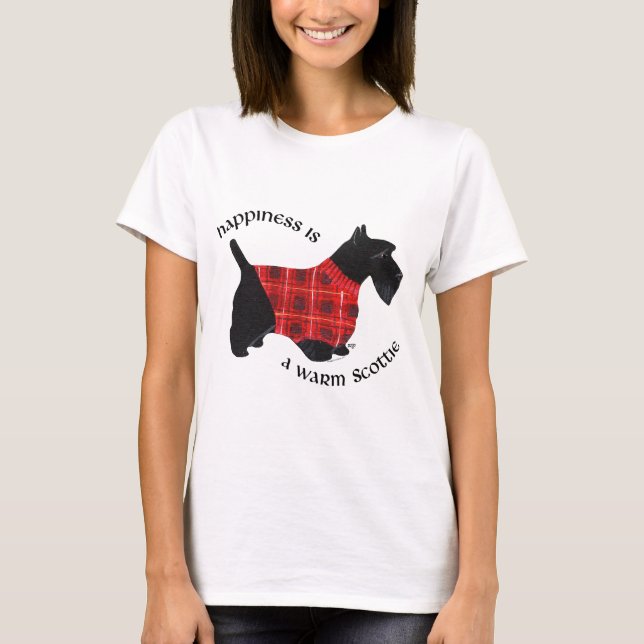 Scottish Terrier Red & Black Plaid Sweater (Front)