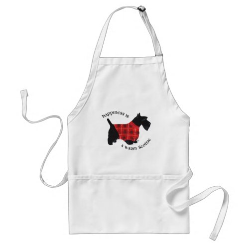 Scottish Terrier Red  Black Plaid Sweater Adult Apron