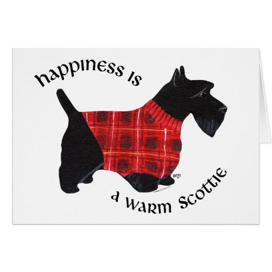 Scottish Terrier Red & Black Plaid Sweater Cards (Front Horizontal)