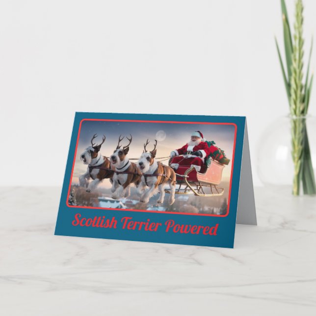 Scottish Terrier Reindeer Card (Front)