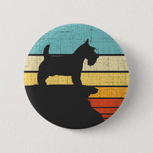 Scottish Terrier Retro Vintage Scottie Dog Puppy  Button