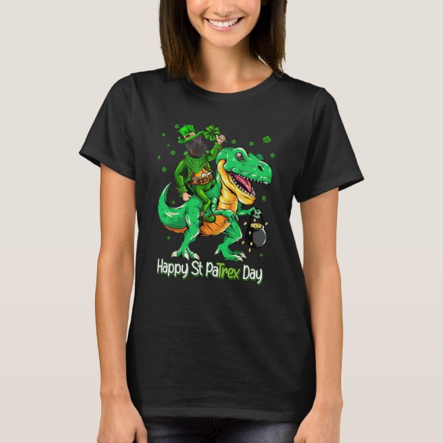 Scottish Terrier Riding Dinosaur Patricks Day Sham T-Shirt (Front)