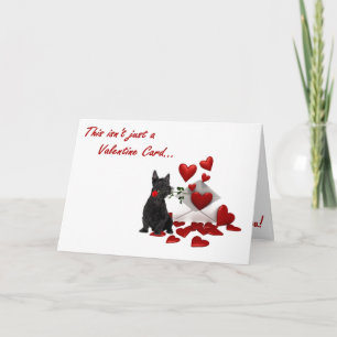 Scottish Terrier Rose and Hearts Valentine Holiday Card
