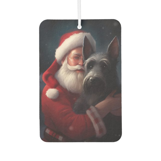 Scottish Terrier Santa Claus Festive Christmas Air Freshener (Front)