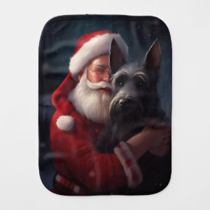 Scottish Terrier Santa Claus Festive Christmas Baby Burp Cloth