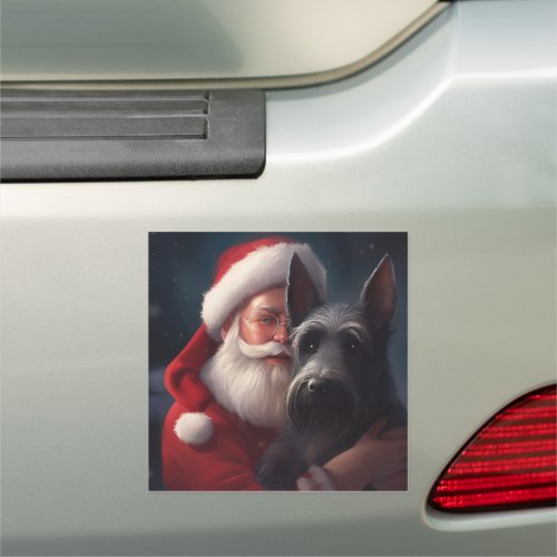 Scottish Terrier Santa Claus Festive Christmas Car Magnet
