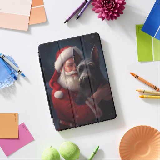 Scottish Terrier Santa Claus Festive Christmas iPad Air Cover
